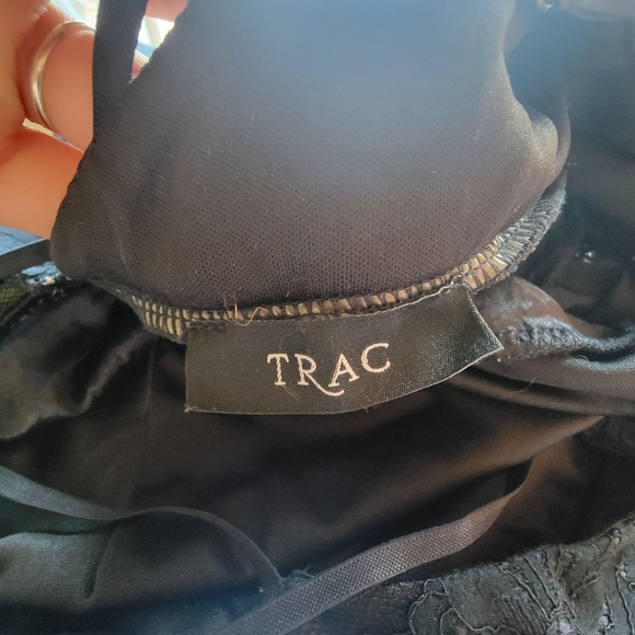 Trac halter top Lace Navy blur Sleeveless Skater Dress 1 XL - Picture 9 of 14